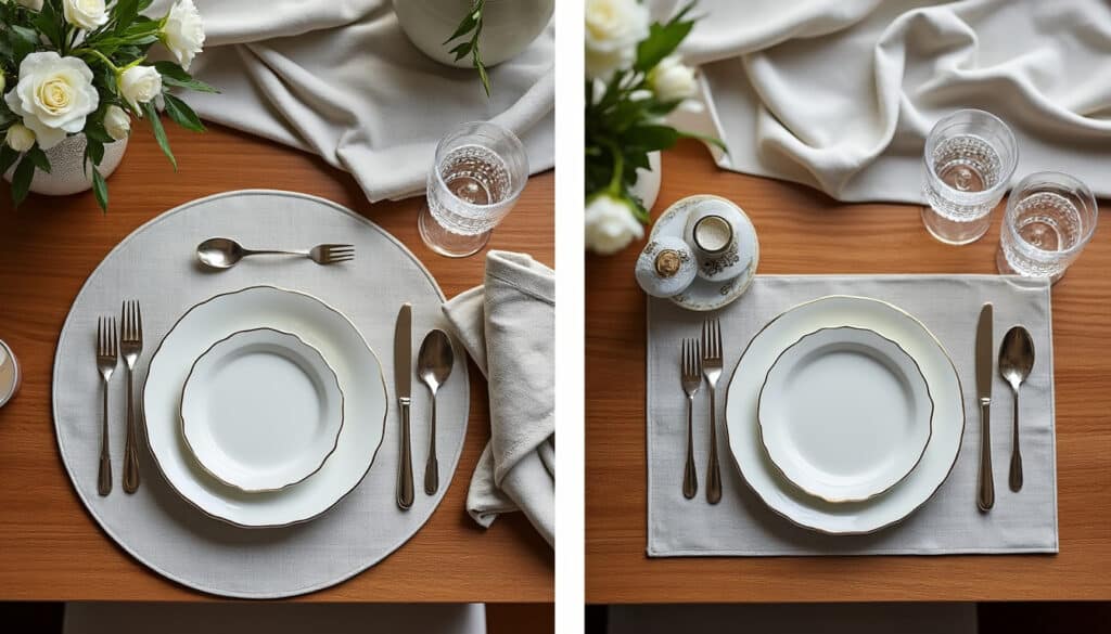 découvrez comment la forme de votre set de table, rond ou rectangulaire, influence le dressage de votre table et sublime votre décoration.