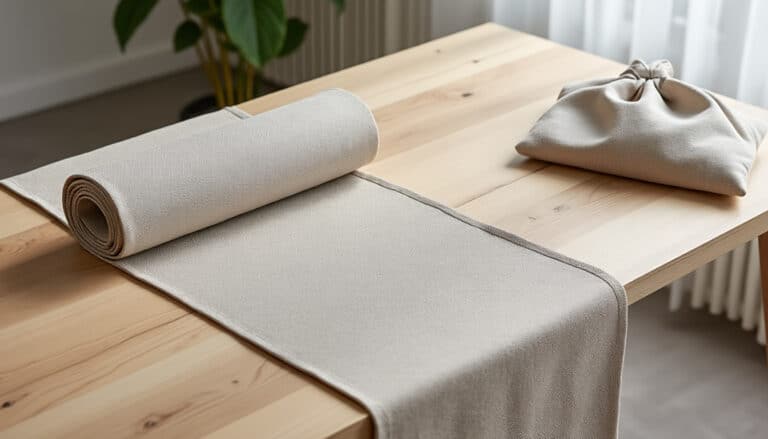 Ranger un chemin de table : roulé, plié et marques persistantes