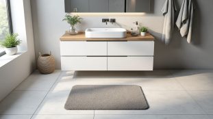 découvrez comment choisir les dimensions idéales d’un tapis de bain devant un meuble vasque pour allier confort, harmonie et circulation.